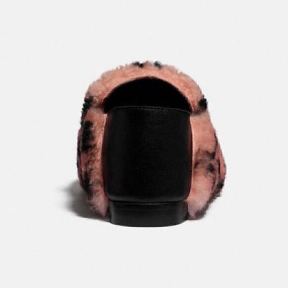 COACH Holly Smoking Slipper Plush Shearling & Leather NIB 7.5 - Picture 4 of 14
